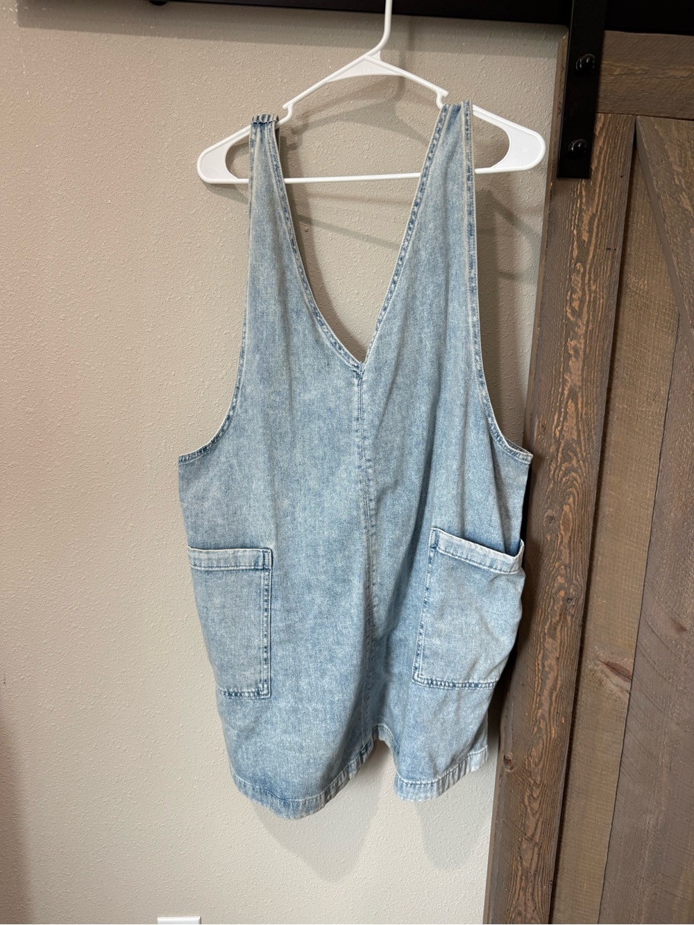 NWT Light Wash Denim Utility Romper